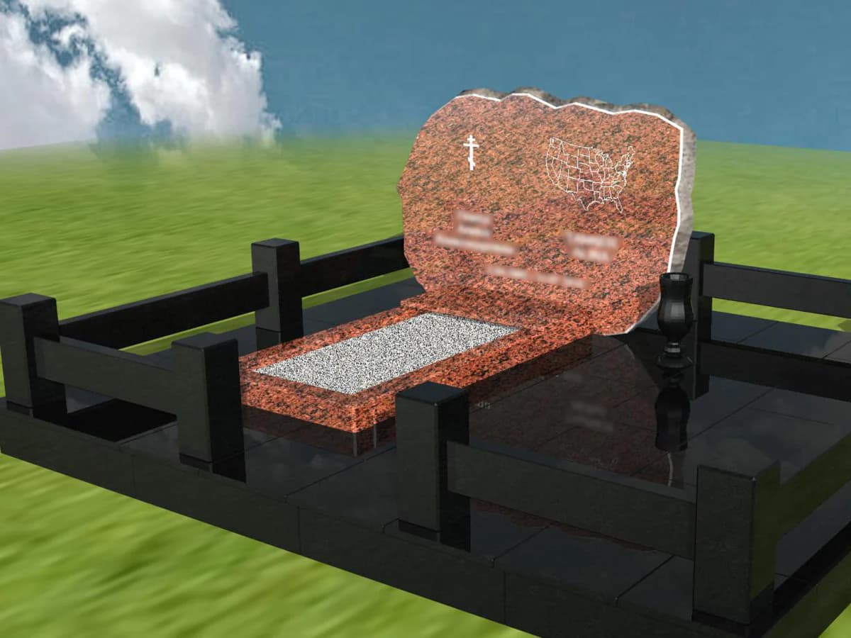 3D-макет сложного мемориала с декоративными элементами